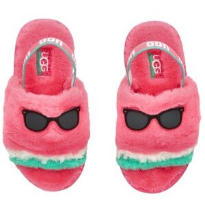 UGG NEW PLUSH FLUFF YEAH WATERMELON SLIPPER SLIDE SANDAL INFANT 6